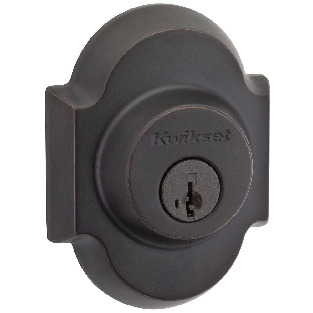 Kwikset Austin Single Cylinder Bronze Deadbolt featuring