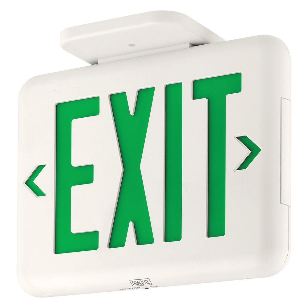 dual lite thermoplastic led emergency exit sign eveugwe the home depot