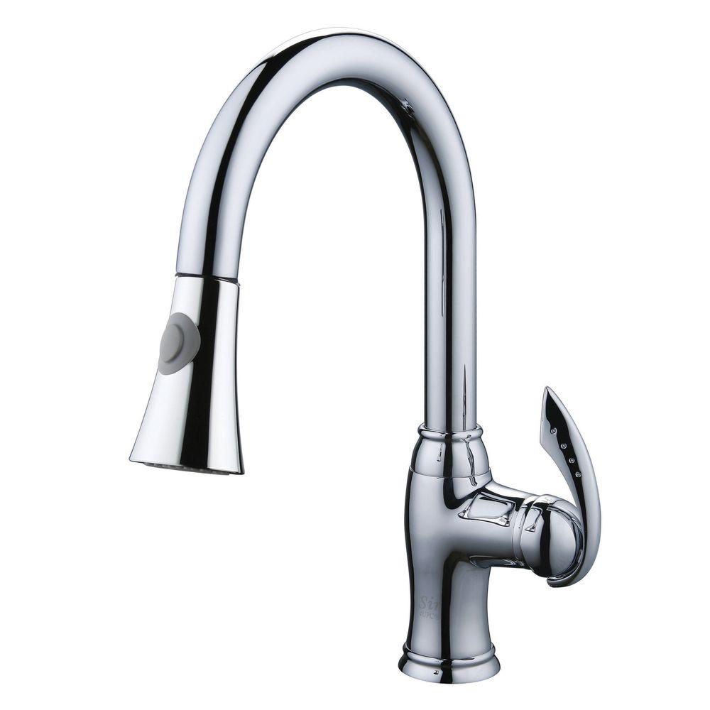Yosemite Home Decor Single Handle Pull Out Sprayer Kitchen Faucet