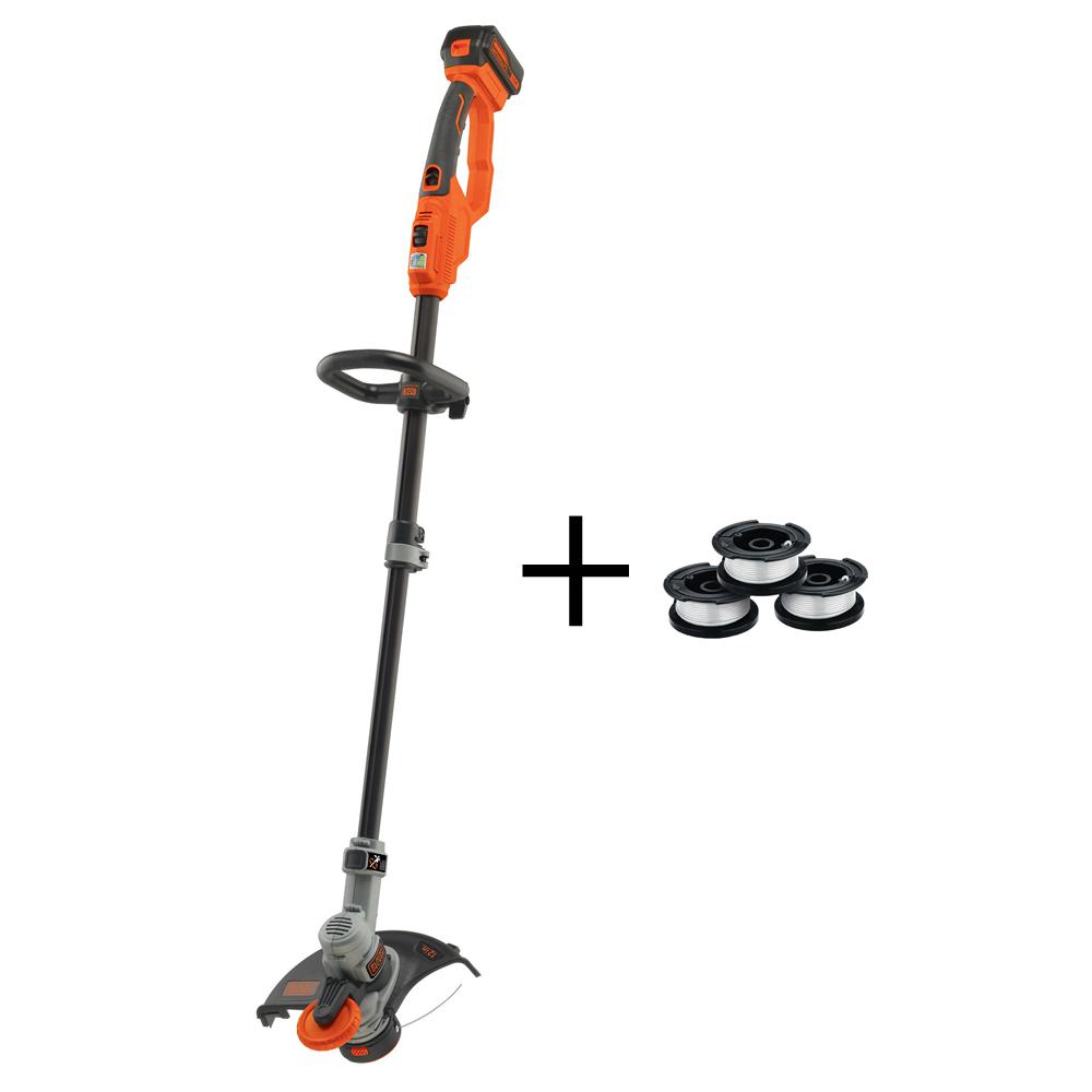 string cordless decker electric edger lawn grass trimmers lithium ion max trimmer volt spool bonus worx pack line depot amp