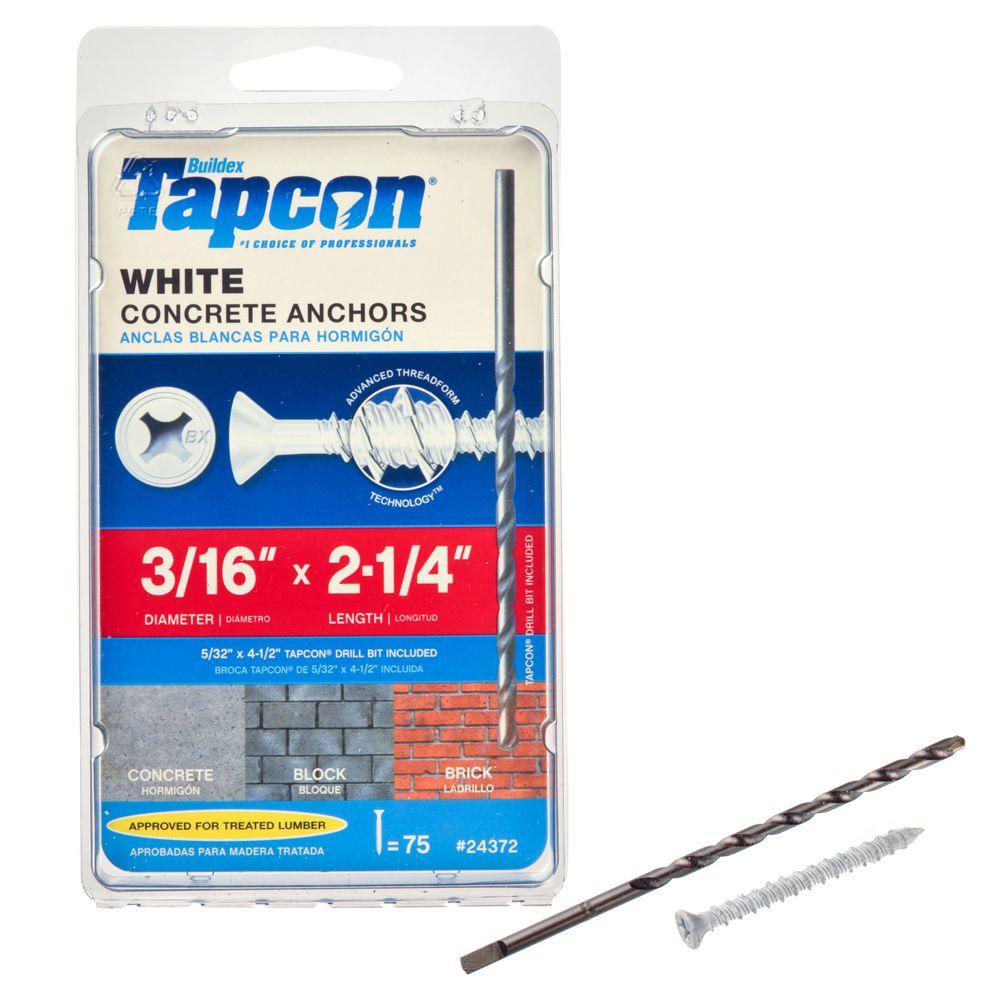 Tapcon 3/16 in. x 21/4 in. PhillipsFlatHead Concrete Anchors (75