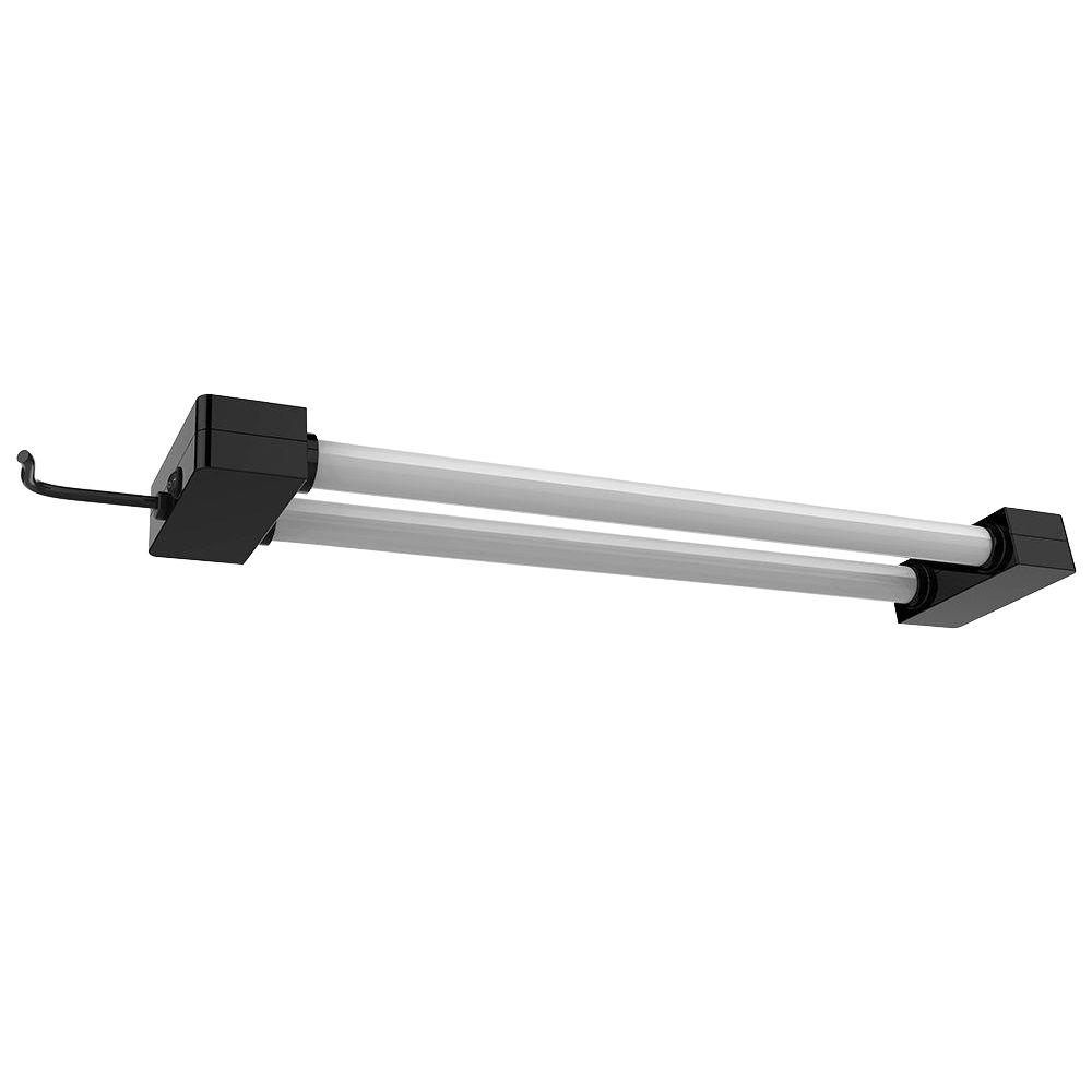 2 ft. 2-Light 19-Watt Black Integrated LED Utility Shop Light Fixture
