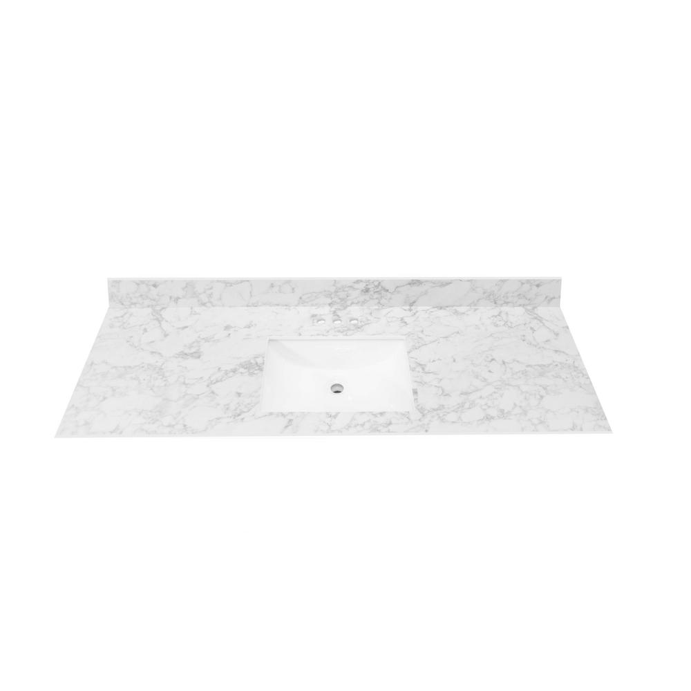 Kona Solid Surface Integral Single Sink Bathroom Vanity Top Common 37 In X 22 In Actual 37 In X 22 In In The Bathroom Vanity Tops Department At Lowes Com