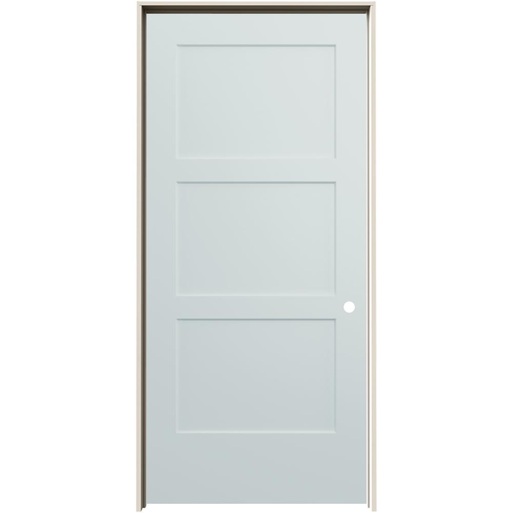 Jeld Wen 36 In X 80 In Birkdale Light Gray Paint Left Hand