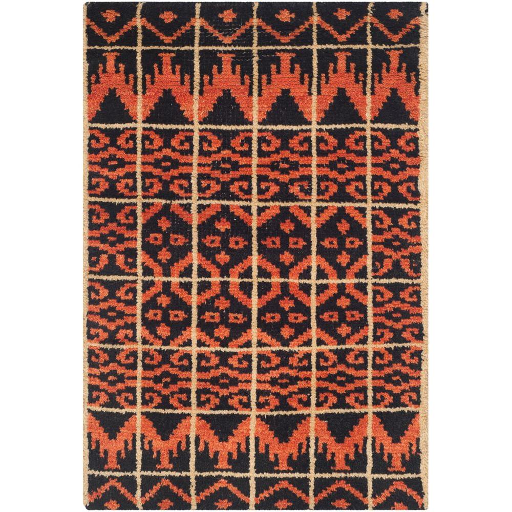 Safavieh Kenya Orange Black 2 Ft X 3 Area Rug Kny609a The Safavieh Kenya Orange Black 2 Ft X 3 Area Rug