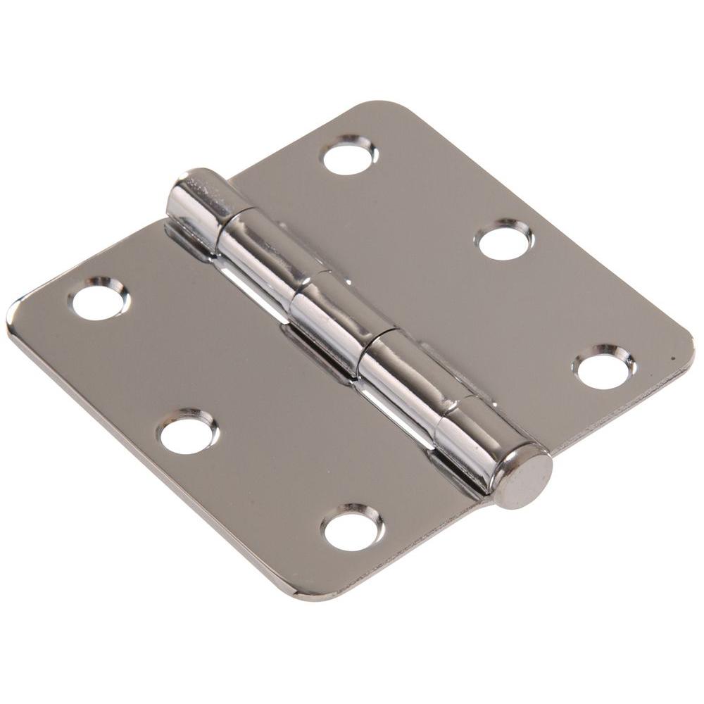Hardware Essentials 3 in. Chrome Residential Door Hinge with 1/4 in