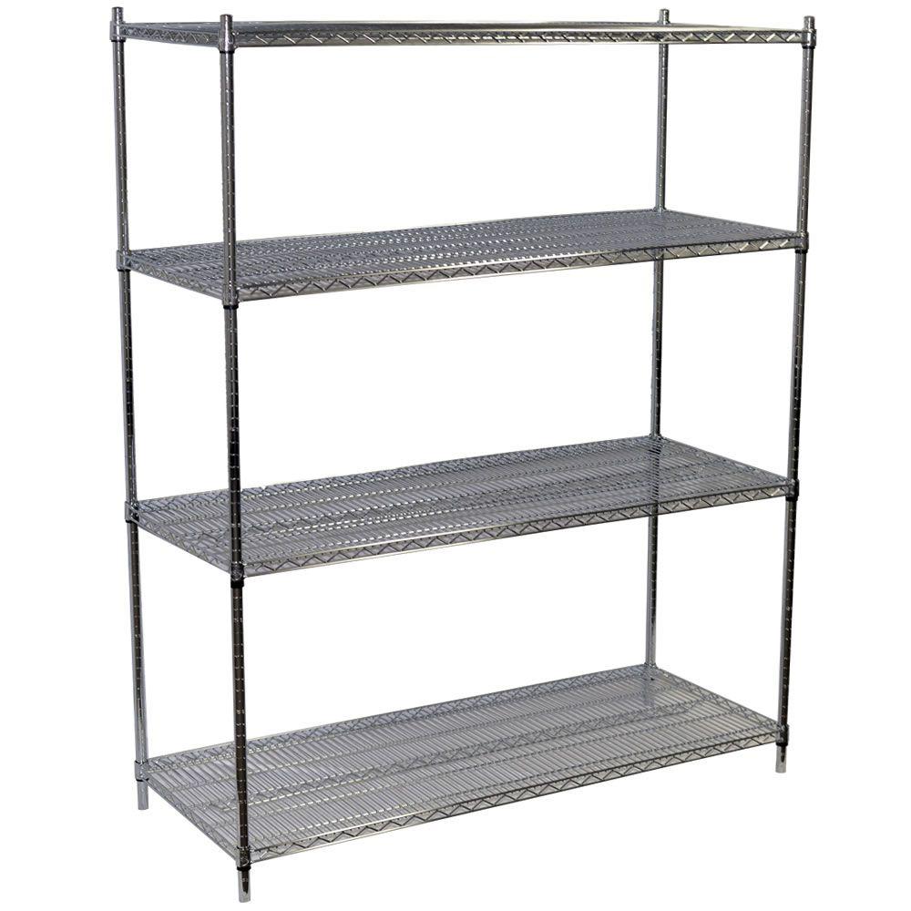 HoneyCanDo 4Shelf 60 in. H x 36 in. W x 14 in. D Steel Shelving Unit