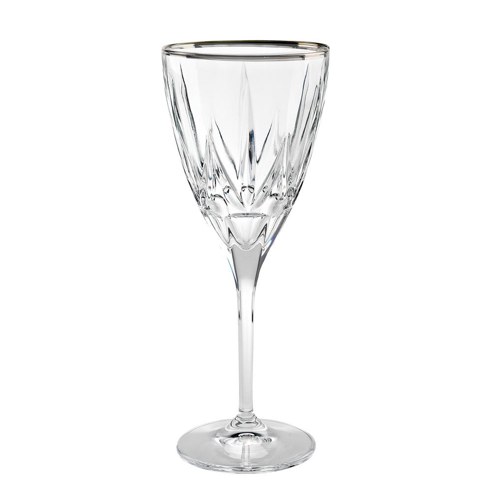 Lorren Home Trends Chic White Wine Goblets With Platinum Trim By Chic White Wine Goblets With Platinum Trim By Lorren Home Trends Set Of 6