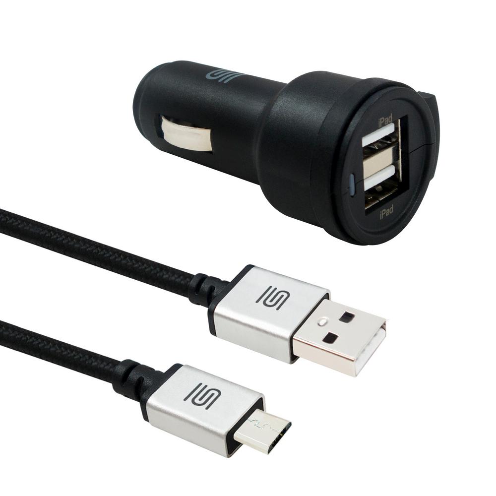 micro usb car charger with usb port