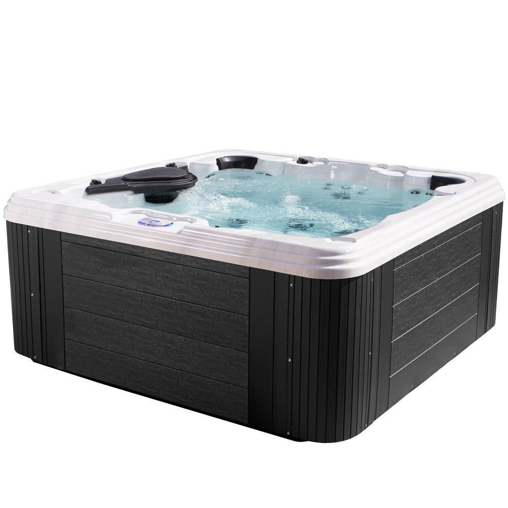 AquaLife Providence 7-Person 60-Jet Standard Hot Tub in Gray