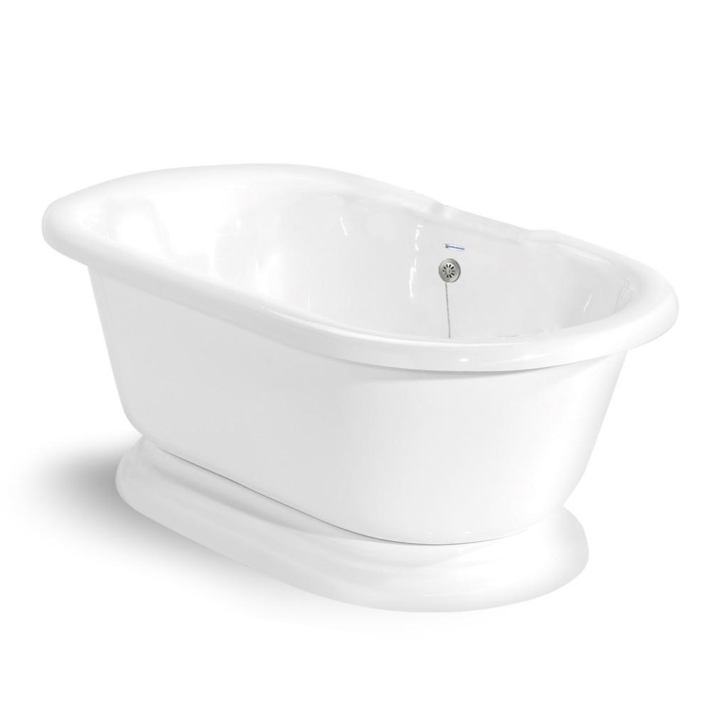 American Bath Factory 60 in. AcraStone Double Pedestal Flatbottom Non