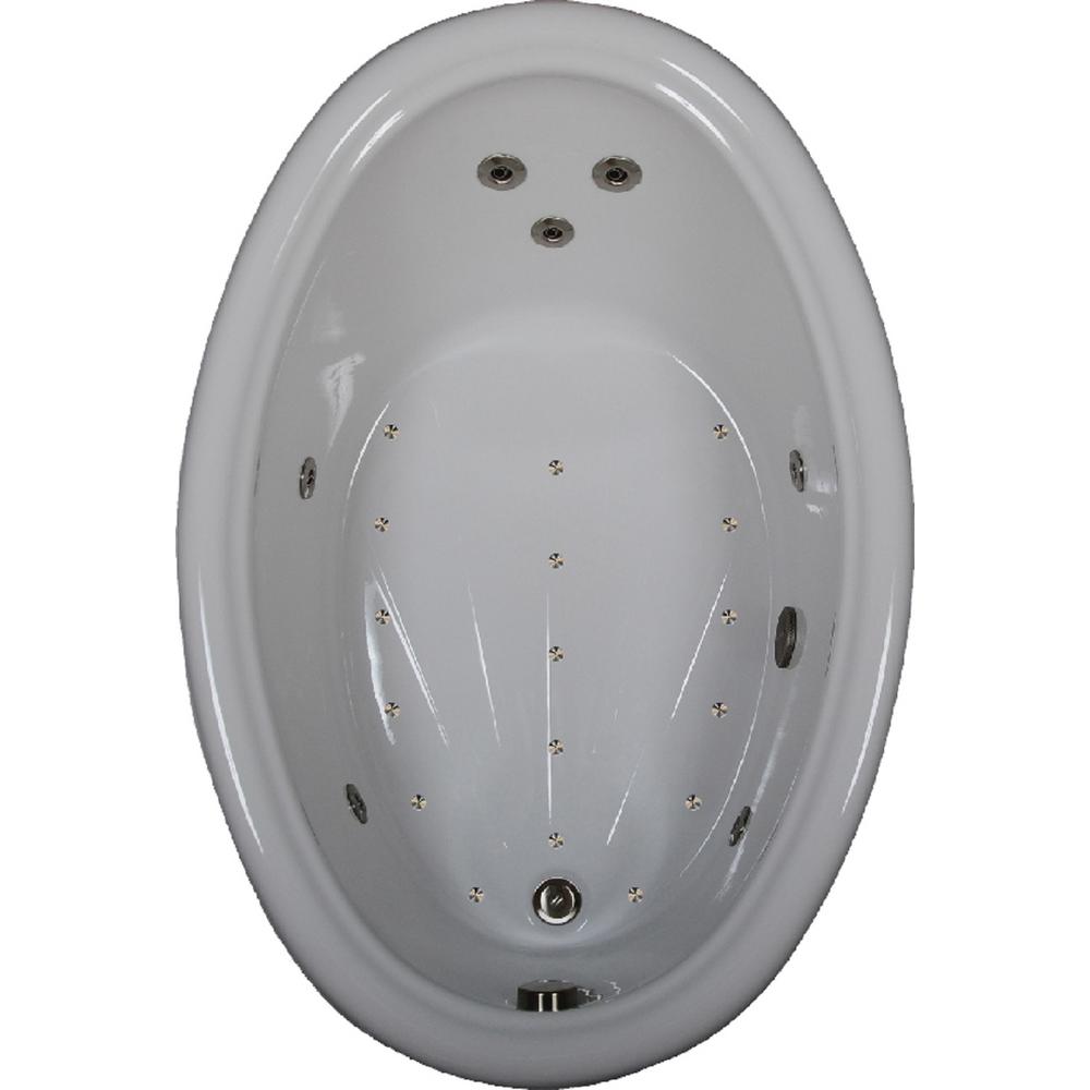 Comfortflo 60 in. Acrylic Oval Dropin Air and Whirlpool Bathtub in