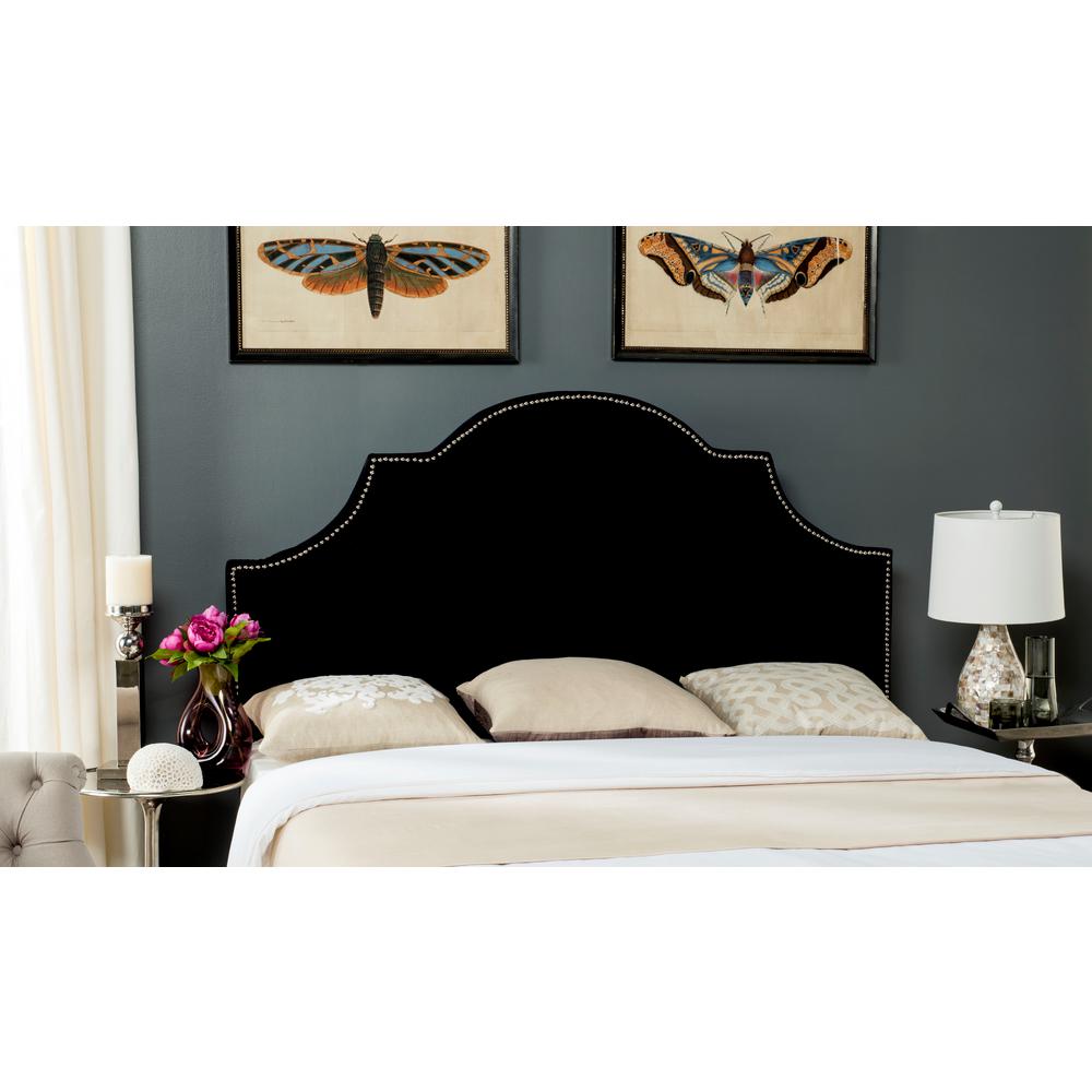 Safavieh Hallmar Black Velvet King Headboard-MCR4027J - The Home Depot