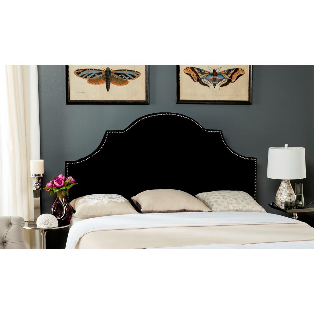 Safavieh Hallmar Black Velvet King Headboard Mcr4027j The Home Depot Hallmar Black Velvet King Headboard
