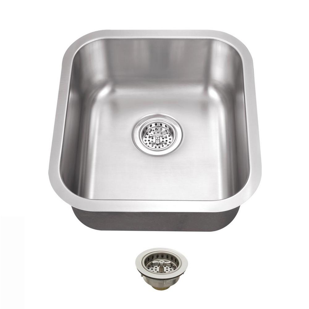 Ipt Sink Company Undermount 16 In 18 Gauge Stainless Steel Bar Sink In Brushed Stainless