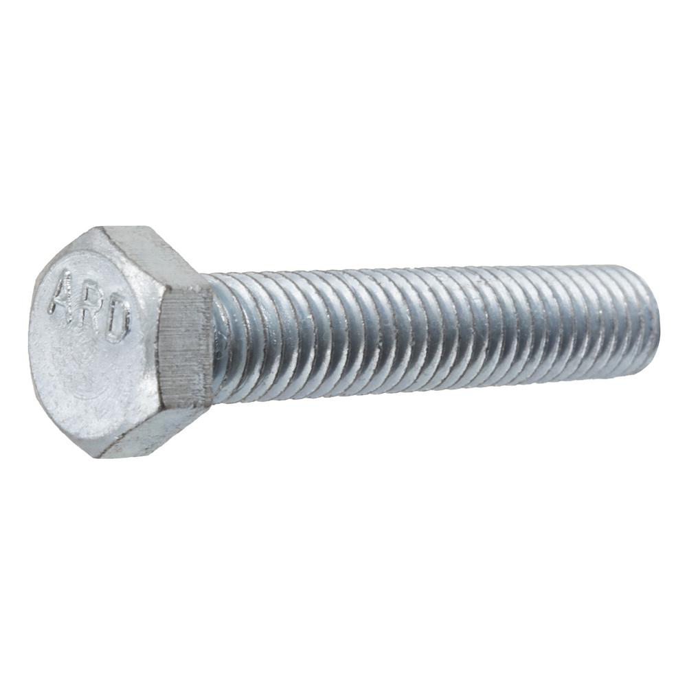 Everbilt 1 4 In X 2 In Zinc Plated Hex Bolt 100 Pack The Home Depot