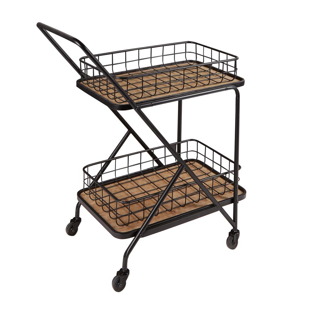 Silverwood Hatfield Trolley Black Bar Cart CPFK1739 The Home Depot