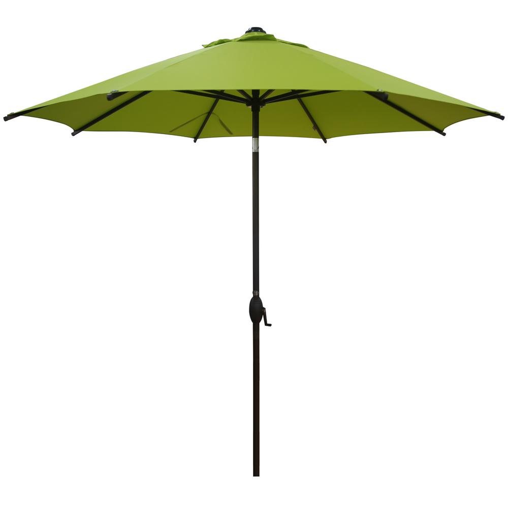 Abba Patio 9 Ft Market Patio Umbrella Steel Pole With Auto Tilt And Crank Lime Green 8 Ribs Ap9388ctag The Home Depot