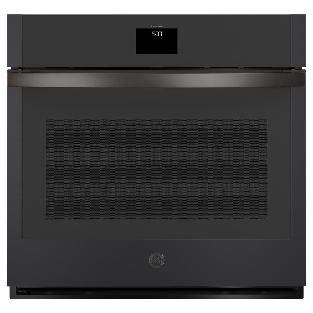 GE 30 in. 5.0 cu. ft. Smart Single Electric Wall Oven with Convection Self-Cleaning in Black Slate, Fingerprint Resistant