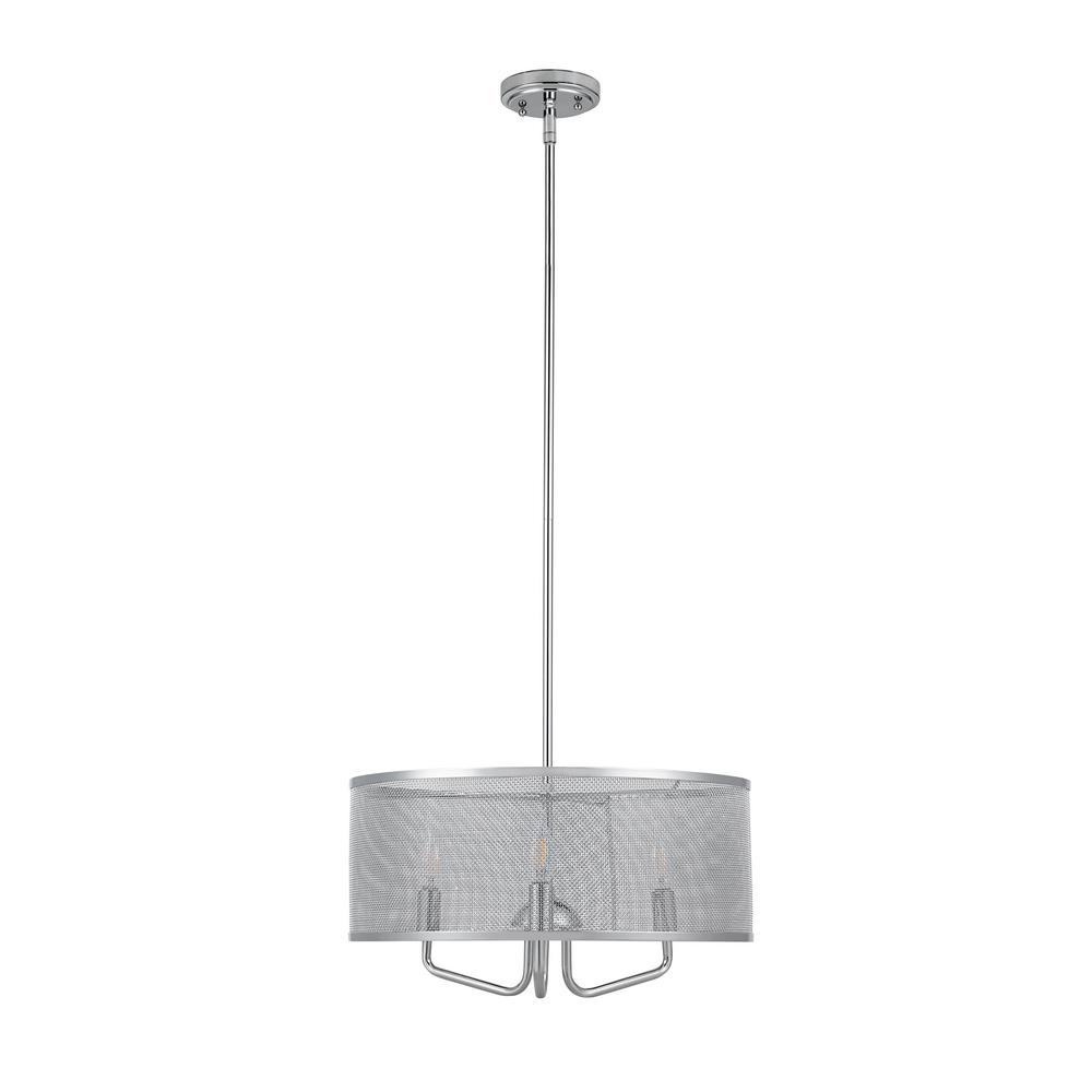 Catalina Lighting 3 Light Chrome Pendant Chandelier With Metal Mesh Catalina Lighting 3 Light Chrome Pendant Chandelier With Metal Mesh Shade
