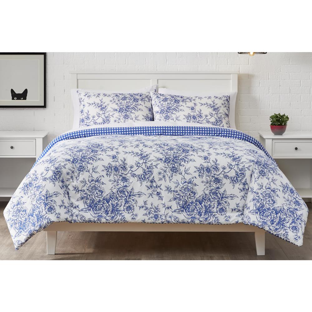 Stylewell Livia 3 Piece Reversible Mariner Toile King Comforter