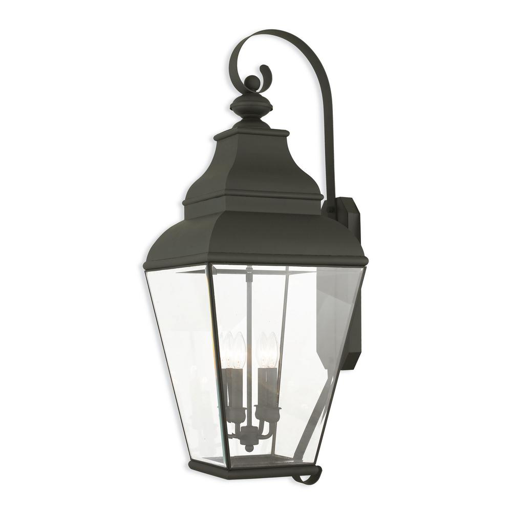 Livex Lighting Exeter 4-Light Black Outdoor Wall Mount Lantern