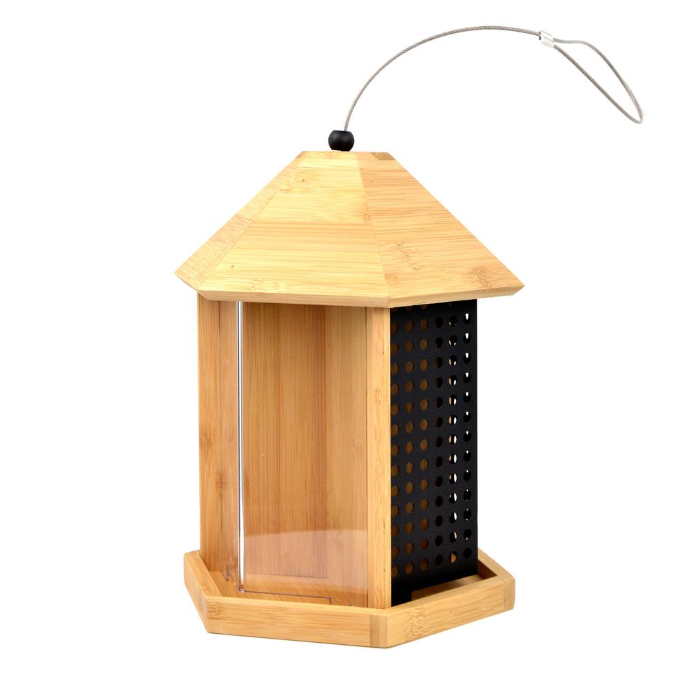 Perky Pet Trio Bamboo Hanging Bird Feeder 3 Lb Total Capacity