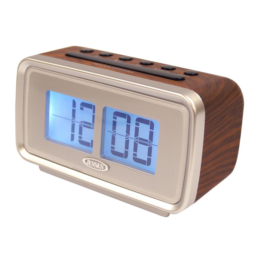 Jensen Am And Fm Dual Alarm Clock With Digital Retro Flip Display Jensen Am And Fm Dual Alarm Clock With
