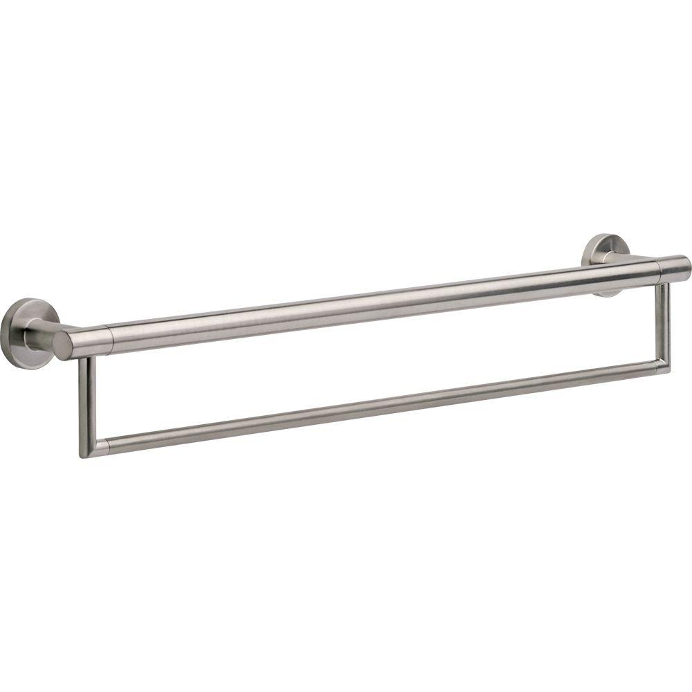Delta Decor Assist Contemporary 24 In Towel Bar With Assist Bar