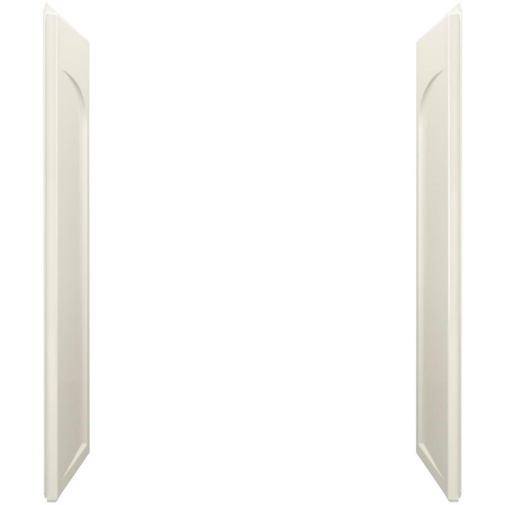 STERLING Ensemble 1 in. x 32 in. x 60 in. 2-Piece Direct-to-Stud Shower End Wall Set with Age-in-Place Backers in Biscuit