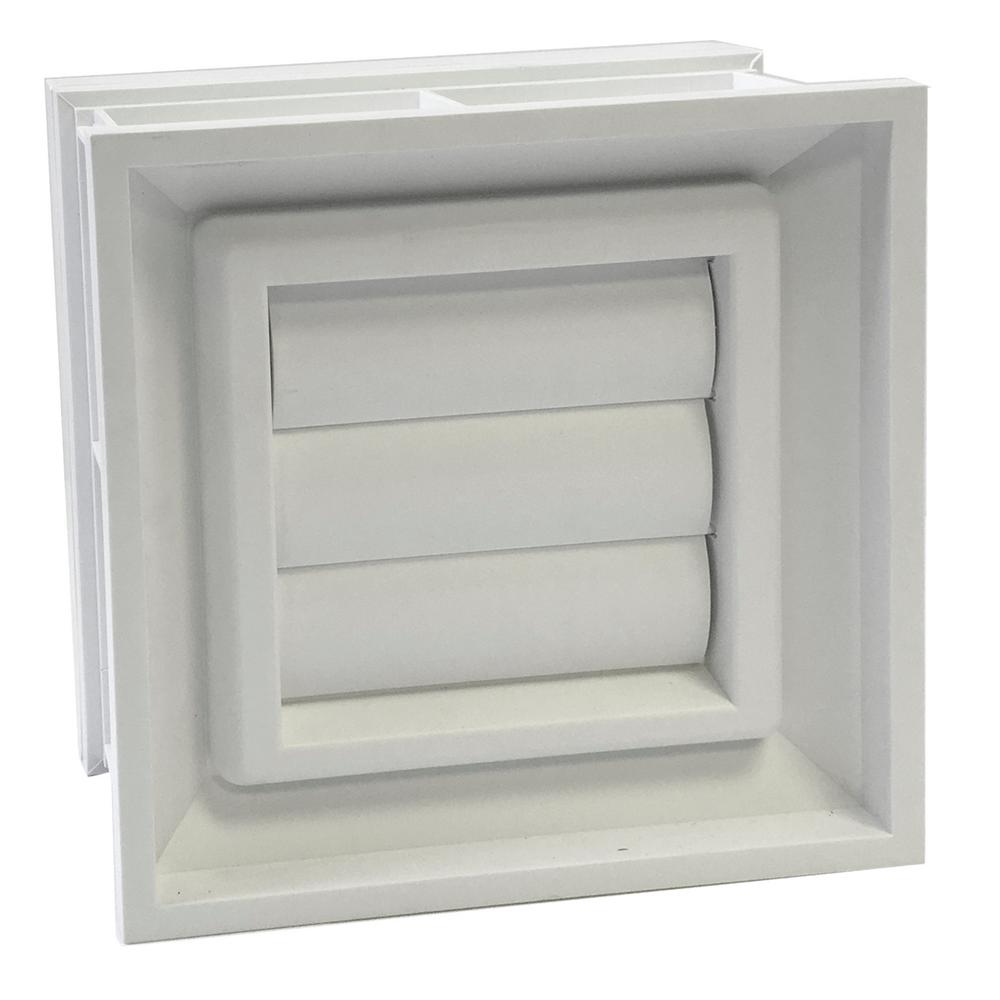 Seves 7.75 in. x 7.75 in. Convertible Glass Block Dryer Vent in White