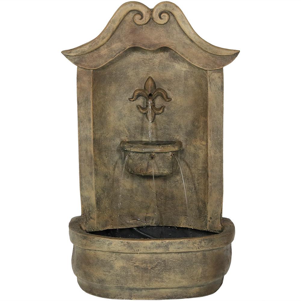 Sunnydaze Decor Flower Of France Floine Stone Solar Ed Wall Flower Of France Floine Stone Solar Ed Wall Water Fountain
