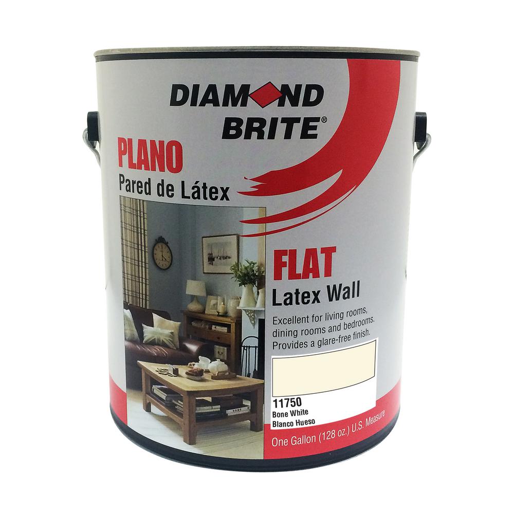 Diamond Brite Paint 1 gal. Bone White Flat Latex Interior Paint117501 The Home Depot