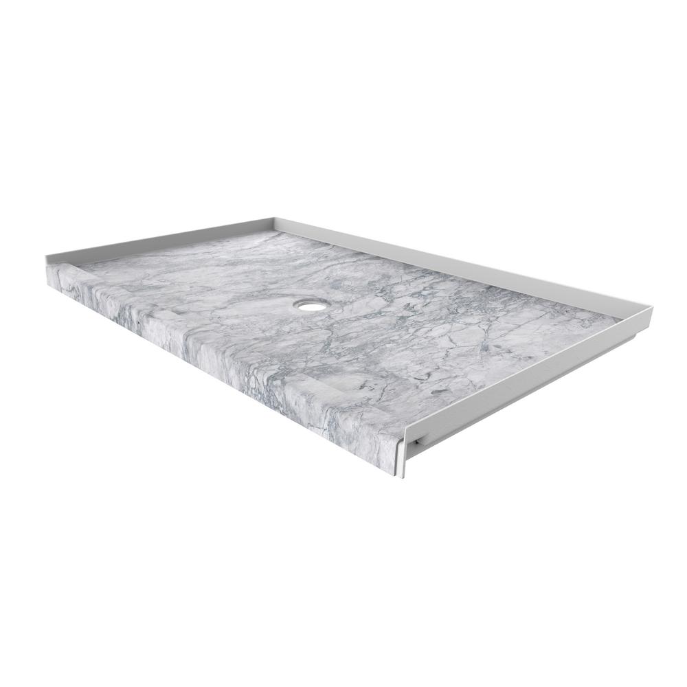 FlexStone 60 in. x 36 in. Single Threshold Shower Base with Center