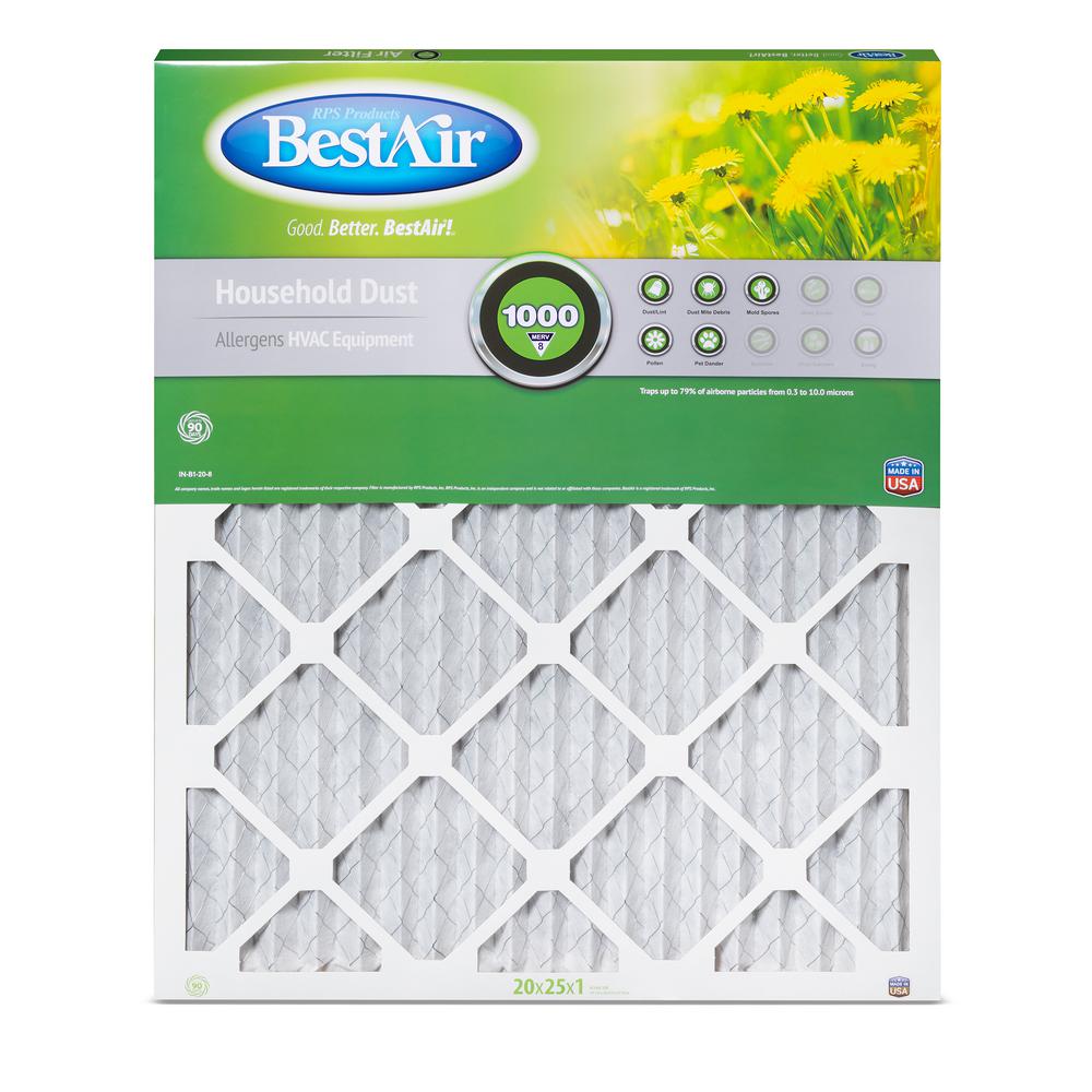 BestAir 20 in. x 25 in. x 1 in. Pleated Air Filter FPR 5 MERV 8B12025