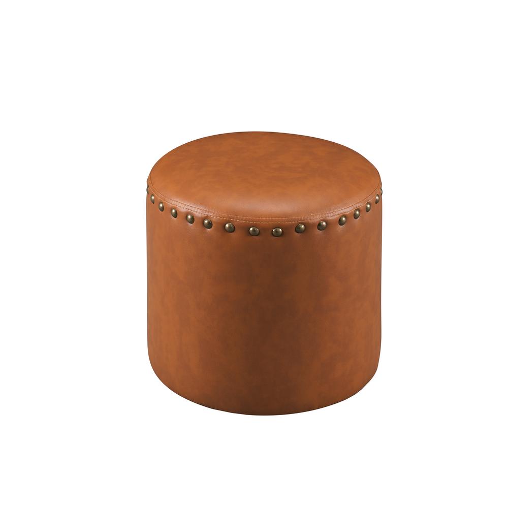 round leather ottoman cocktail