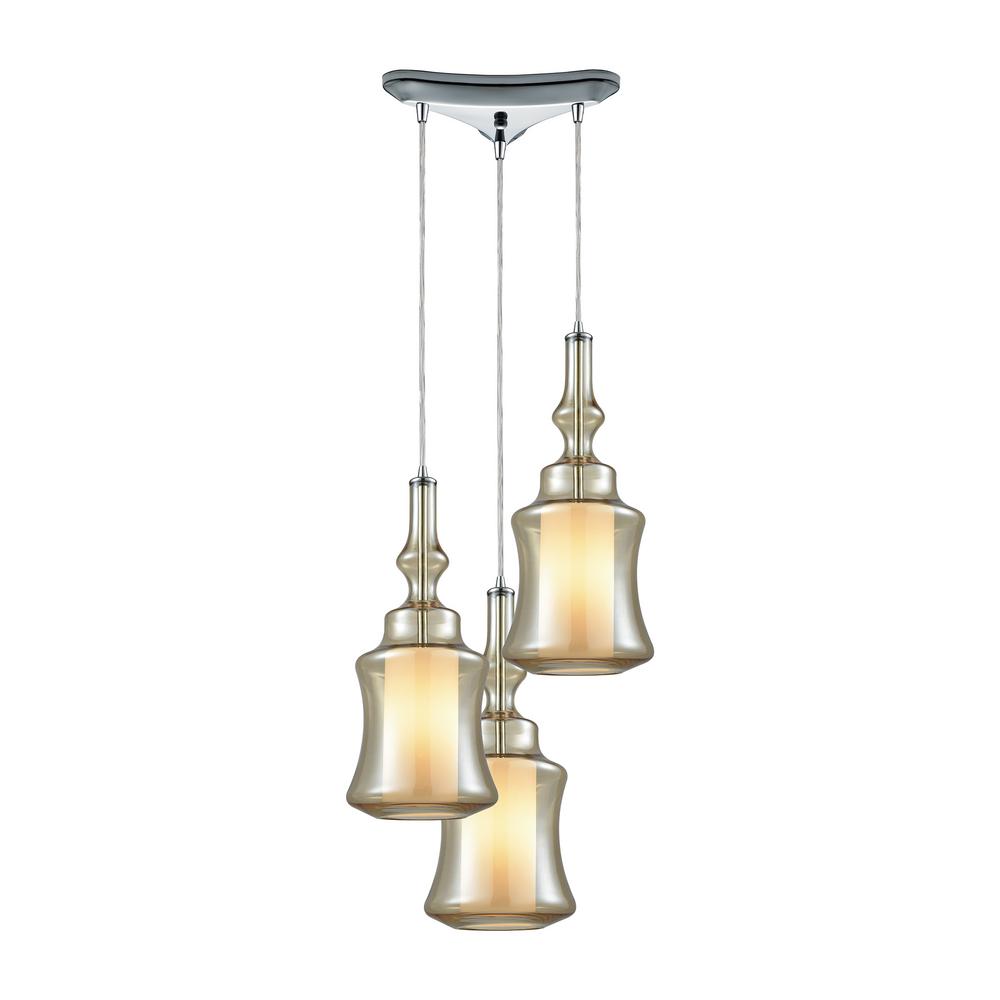 Chrome Mini Beige Bisque Pendant Lights Lighting The Home Alora 3 Light