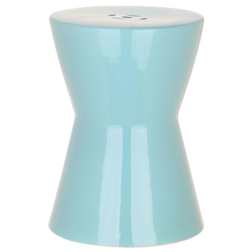 Safavieh Quatrefoil Aqua Patio Stool ACS4535C The Home Depot