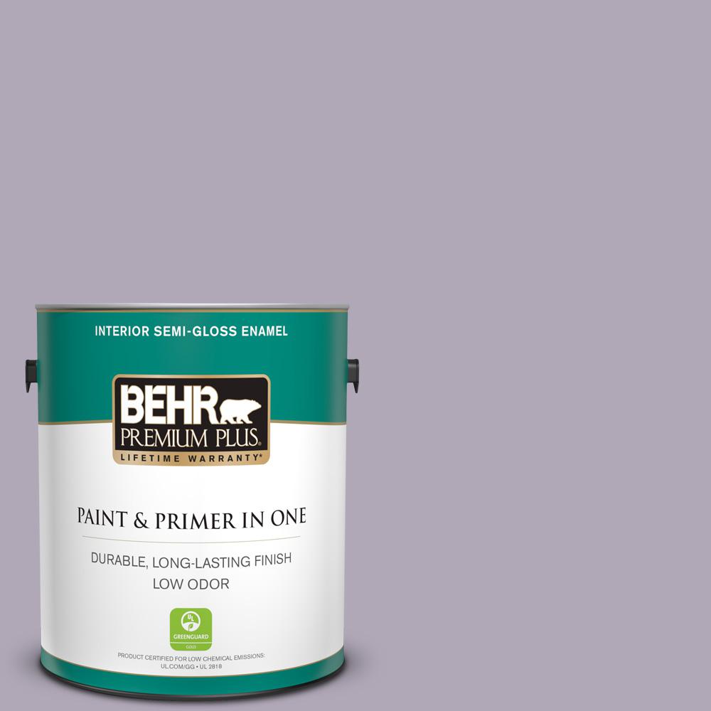 BEHR PREMIUM PLUS 1 gal. 660F4 Plum Frost SemiGloss Enamel Low Odor