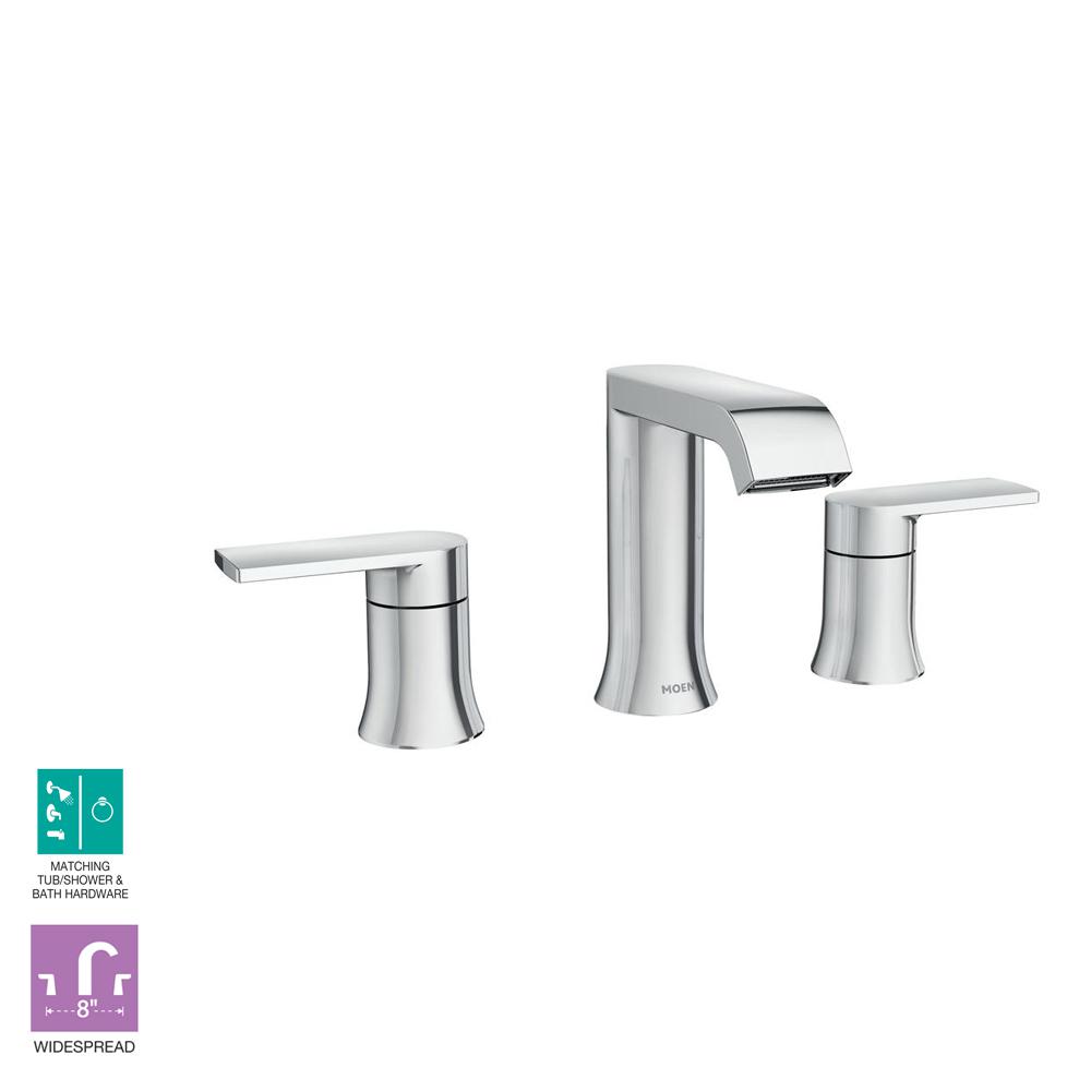 Moen Genta 8 In Widespread 2 Handle Bathroom Faucet In Chrome