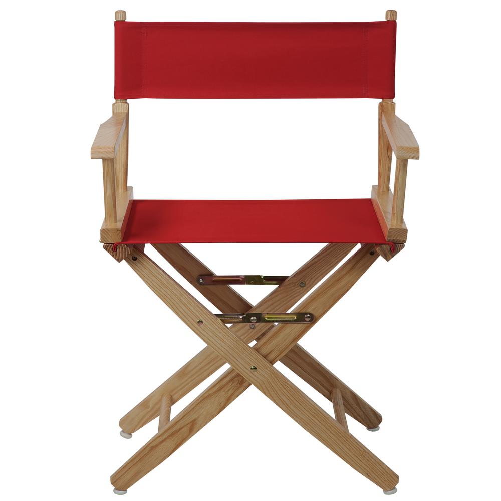 American Trails 18 in. Extra-Wide Natural Wood Frame/Red Canvas Seat