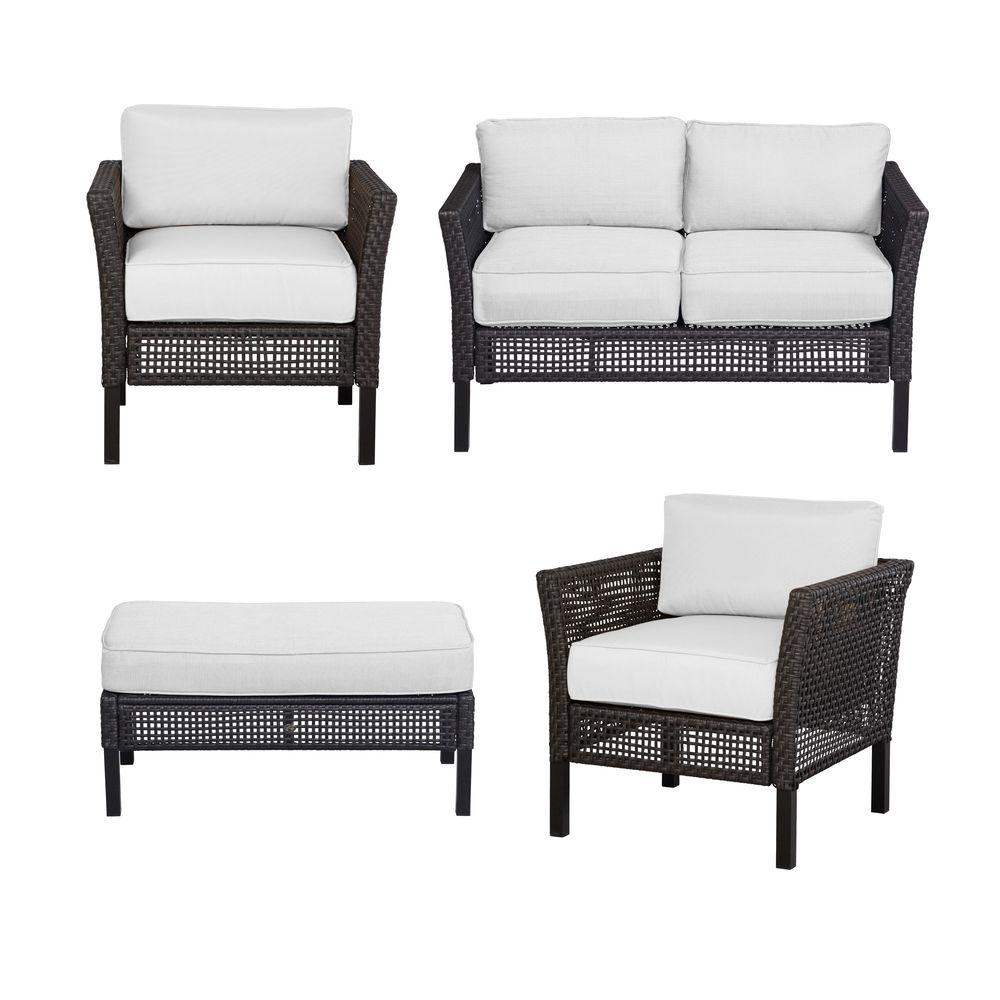 Hampton Bay Fenton 4Piece Patio Seating Set with Cushion Insert