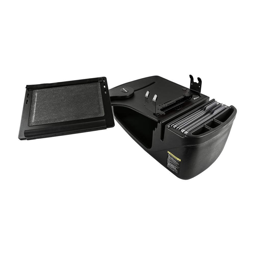 Autoexec Reach Desk Front Seat In Black With Printer Stand Reach