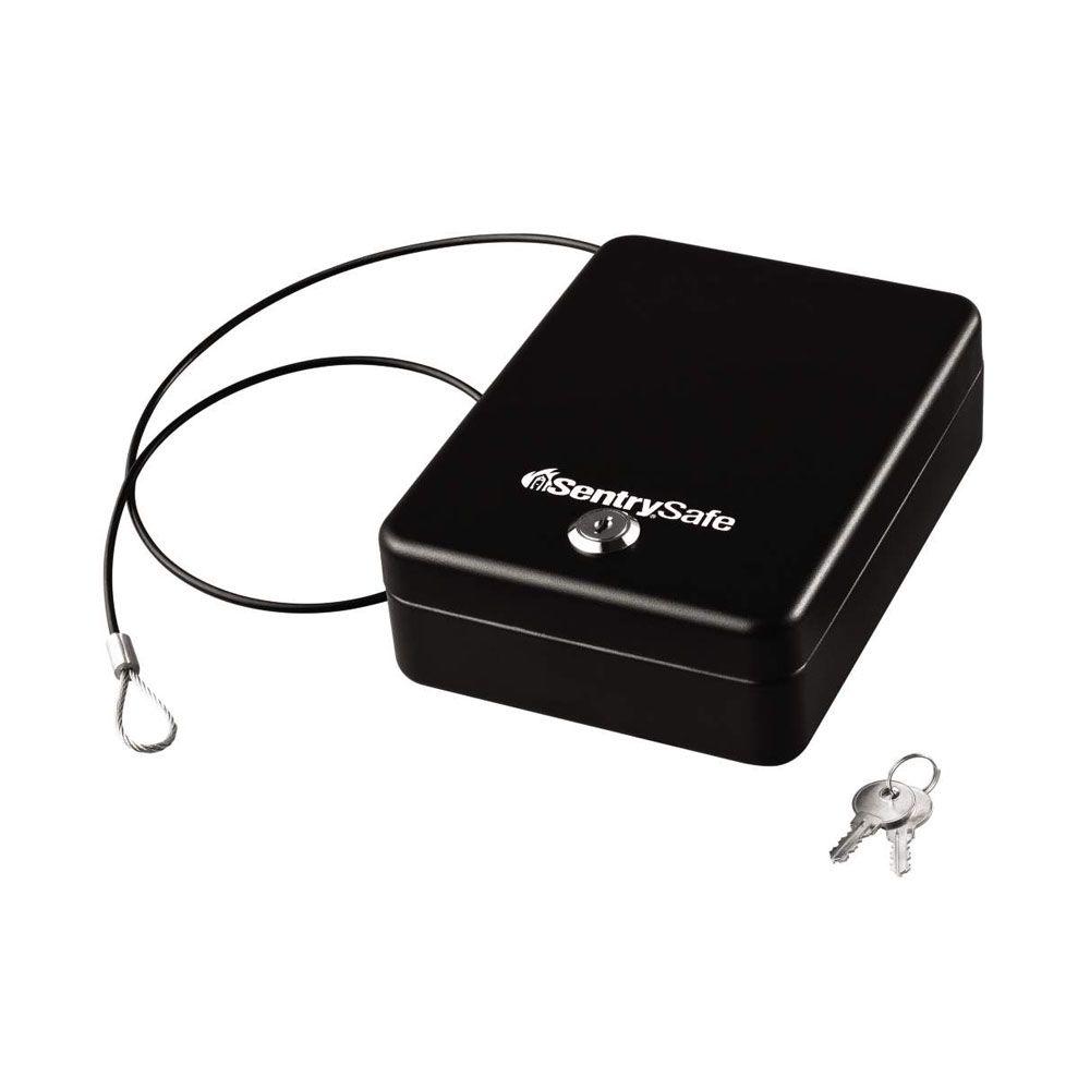 SentrySafe 5.9 in. Portable Security Compact Steel Safe Key Lock in
