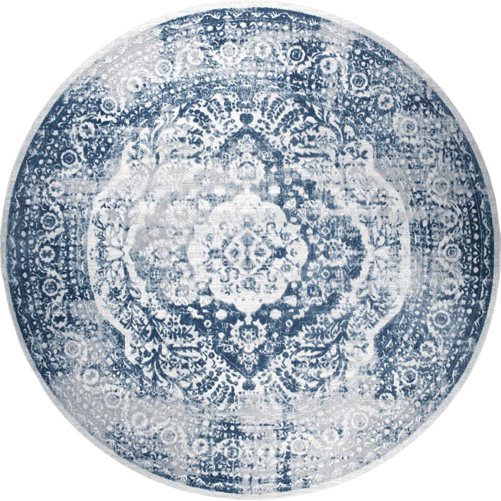 Home Dynamix Kenmare Gray Blue 5 Ft 2 In Round Indoor Area Rug