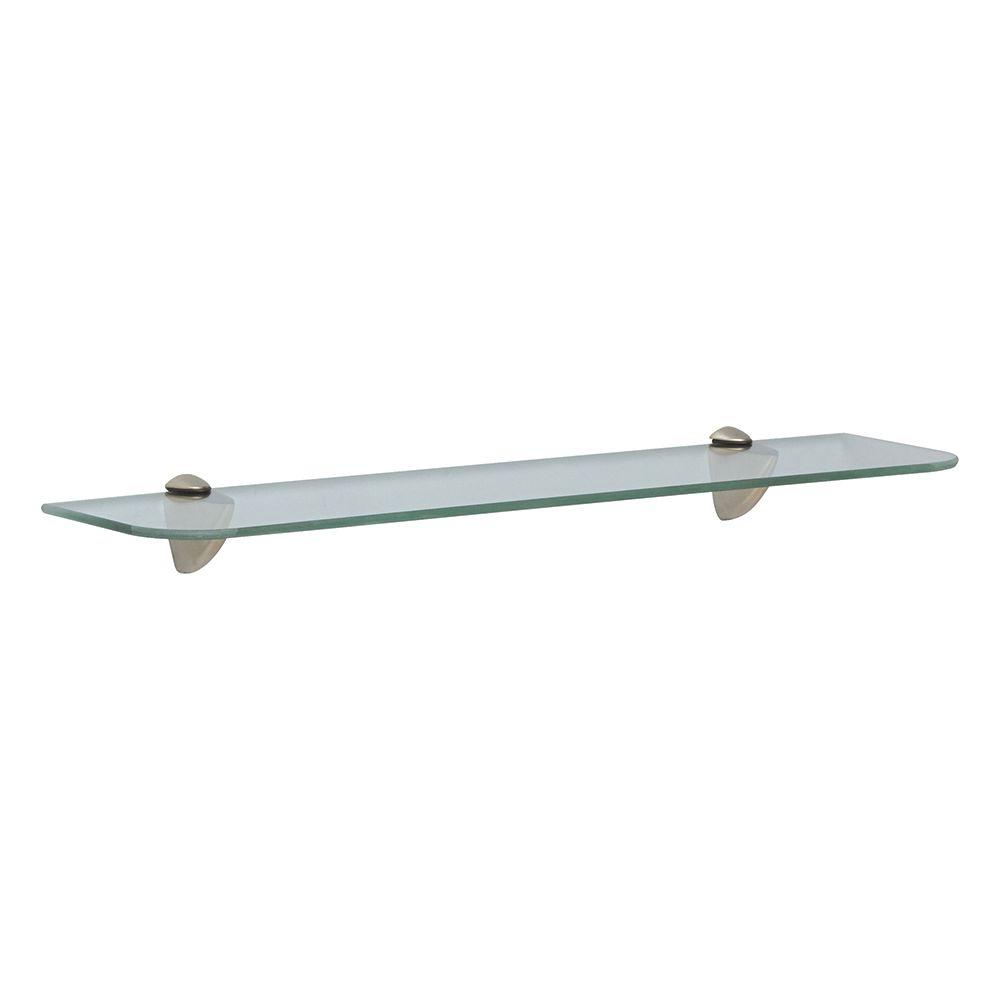 Knape Vogt 24 In W X 6 In D Wall Mounted Satin Nickel Glass
