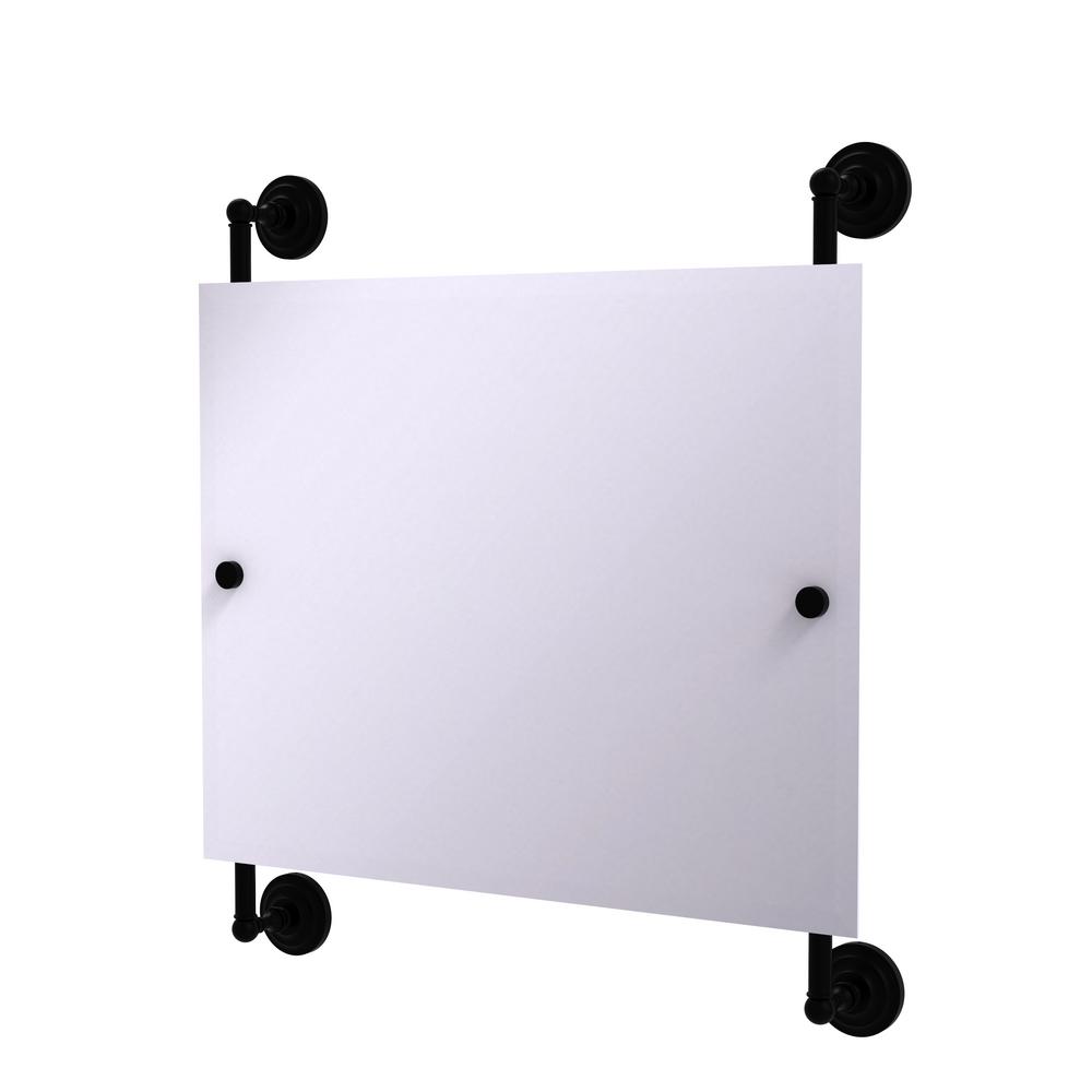 Allied Brass P1000-27-93-BKM Prestige Skyline Landscape Rectangular Frameless Rail Mounted Mirror Matte Black