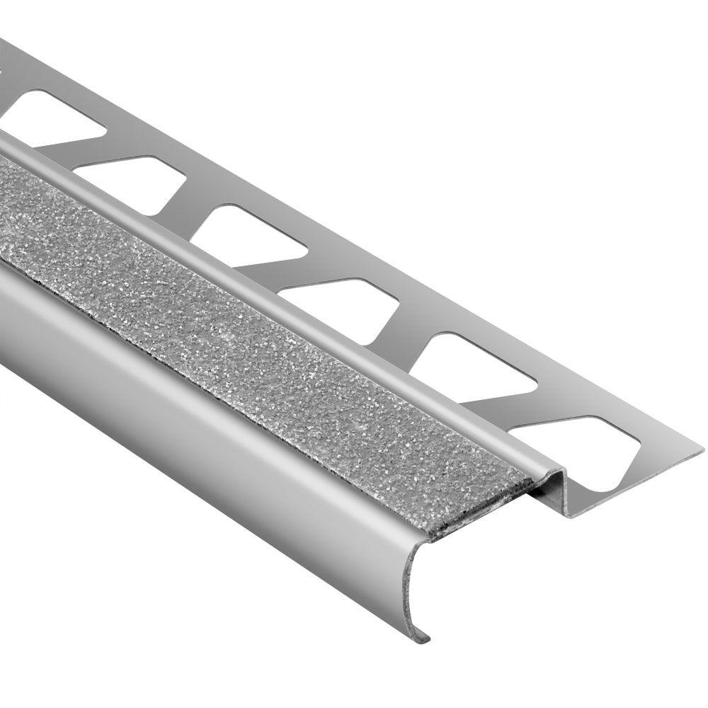 Schluter Trep G S Brushed Stainless Steel Transparent 11 32 In X 4 Schluter Trep G S Brushed Stainless Steel Transparent 11 32 In X 4