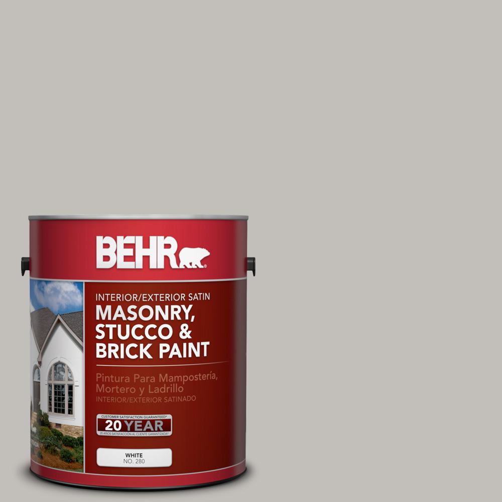 Behr 1 Gal Ppu18 10 Natural Gray Satin Interior Exterior Masonry Ppu18 10 Natural Gray Satin Interior Exterior Masonry Stucco And Brick Paint