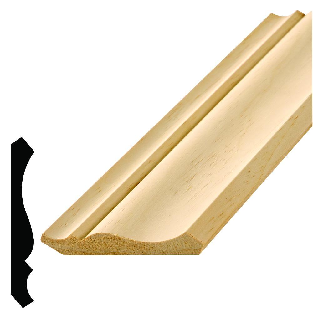 Alexandria Moulding LWM 48 9/16 in. x 41/4 in. Pine Crown Moulding